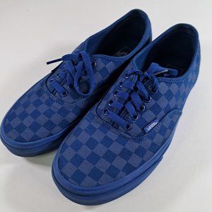Vans Off The Wall 721356 Shoes Size US M 8.5 W 10 Blue Chess Pattern